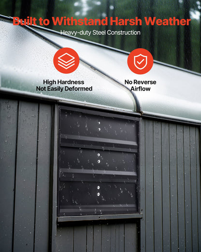 VEVOR 12 inch Shutter Exhaust Fan, Wall Mounted Attic Vent Fan with Variable Speed Controller, 1100 CFM, AC Motor, Heavy-duty Steel, Low Noise for Shed, Garage, Greenhouse Ventilation Cooling, Black - BYCSPQSACDJSLL06X001V1 - view 5
