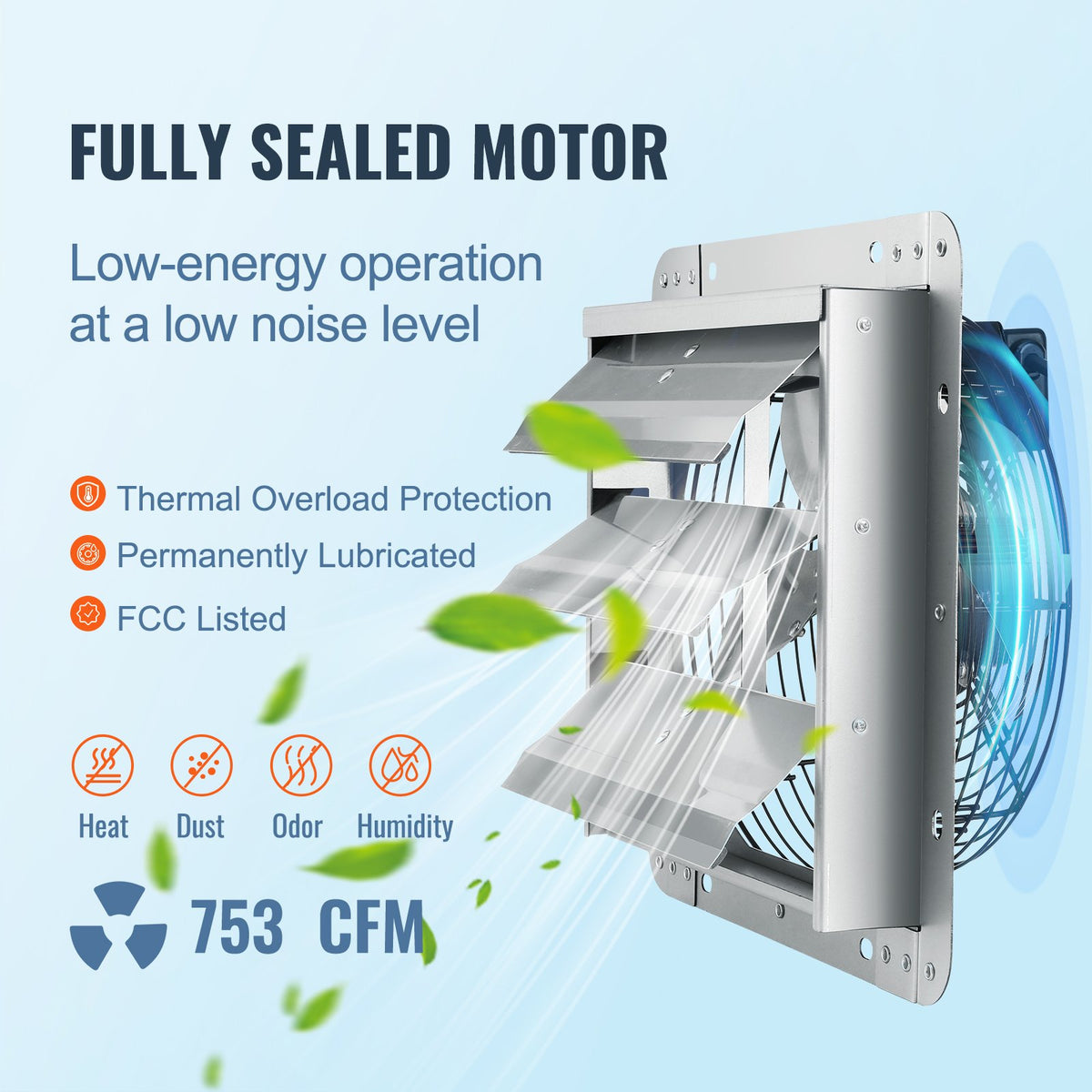 VEVOR Shutter Mounted Exhaust Fan - Select Your Configuration - BYCSPQSDJAC10PBM8V1 - view 3