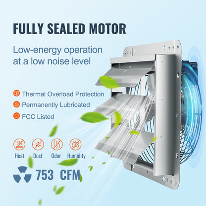 VEVOR Shutter Mounted Exhaust Fan - Select Your Configuration - BYCSPQSDJAC10PBM8V1 - view 3