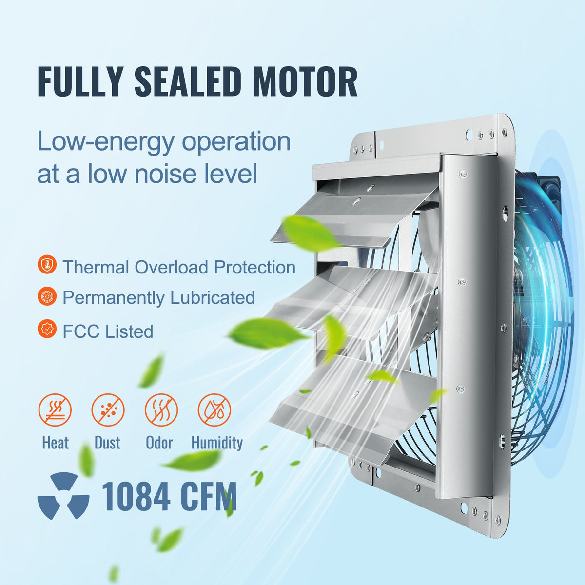 VEVOR Shutter Mounted Exhaust Fan - Select Your Configuration - BYCSPQSDJAC12DLJSV1 - view 3