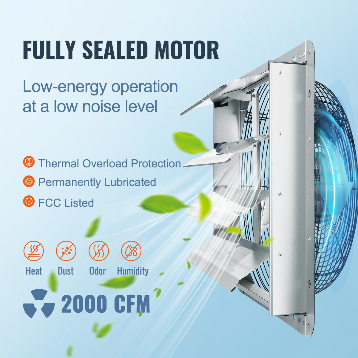 VEVOR Shutter Mounted Exhaust Fan - Select Your Configuration - BYCSPQSDJAC16NRV5V1 - view 3