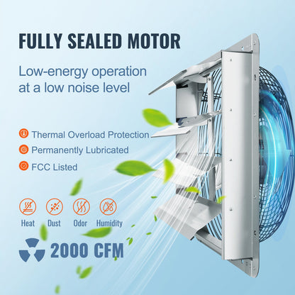 VEVOR Shutter Mounted Exhaust Fan - Select Your Configuration - BYCSPQSDJAC16NRV5V1 - view 3