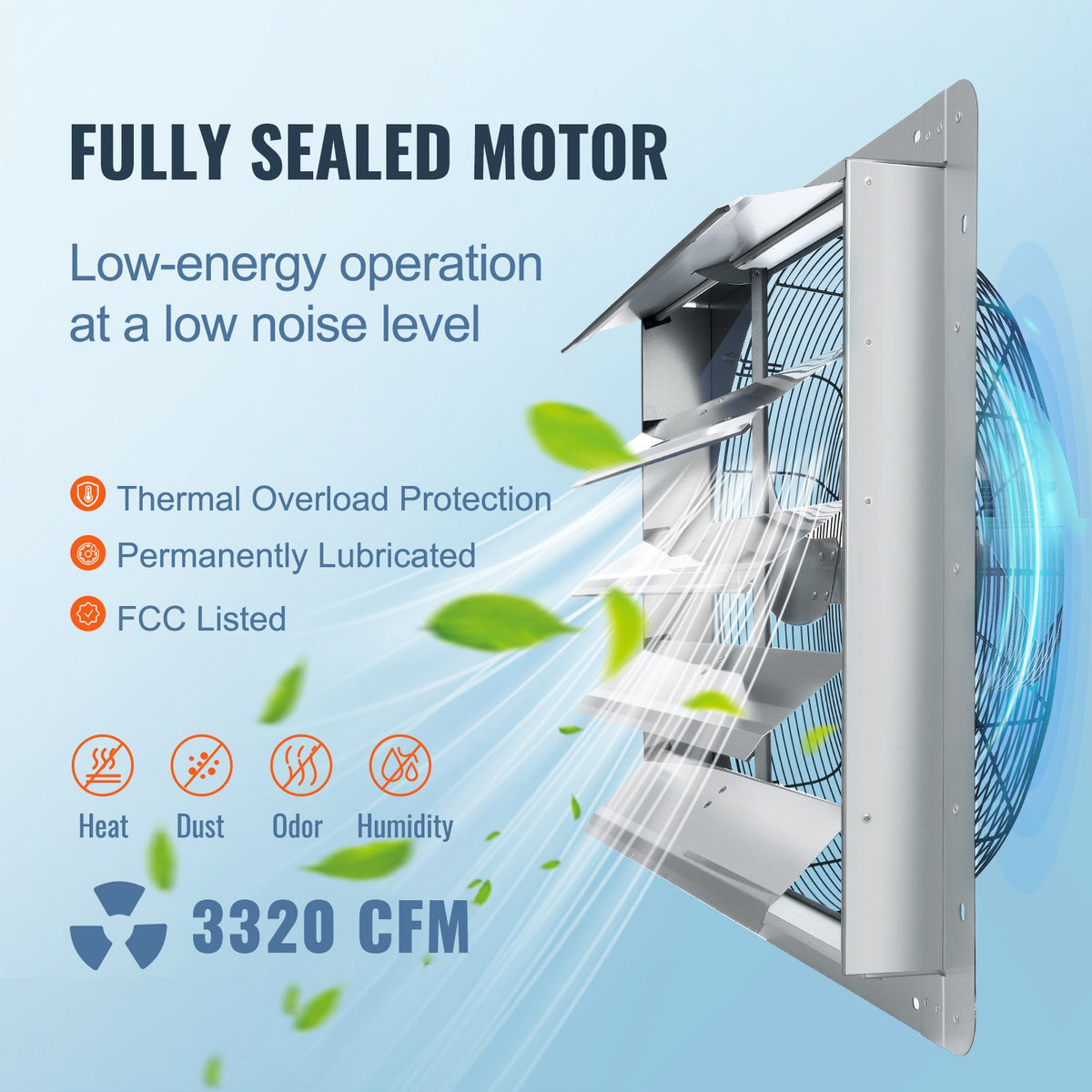 VEVOR Shutter Mounted Exhaust Fan - Select Your Configuration - BYCSPQSDJAC2421TSV1 - view 3