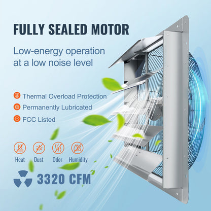 VEVOR Shutter Mounted Exhaust Fan - Select Your Configuration - BYCSPQSDJAC2421TSV1 - view 3