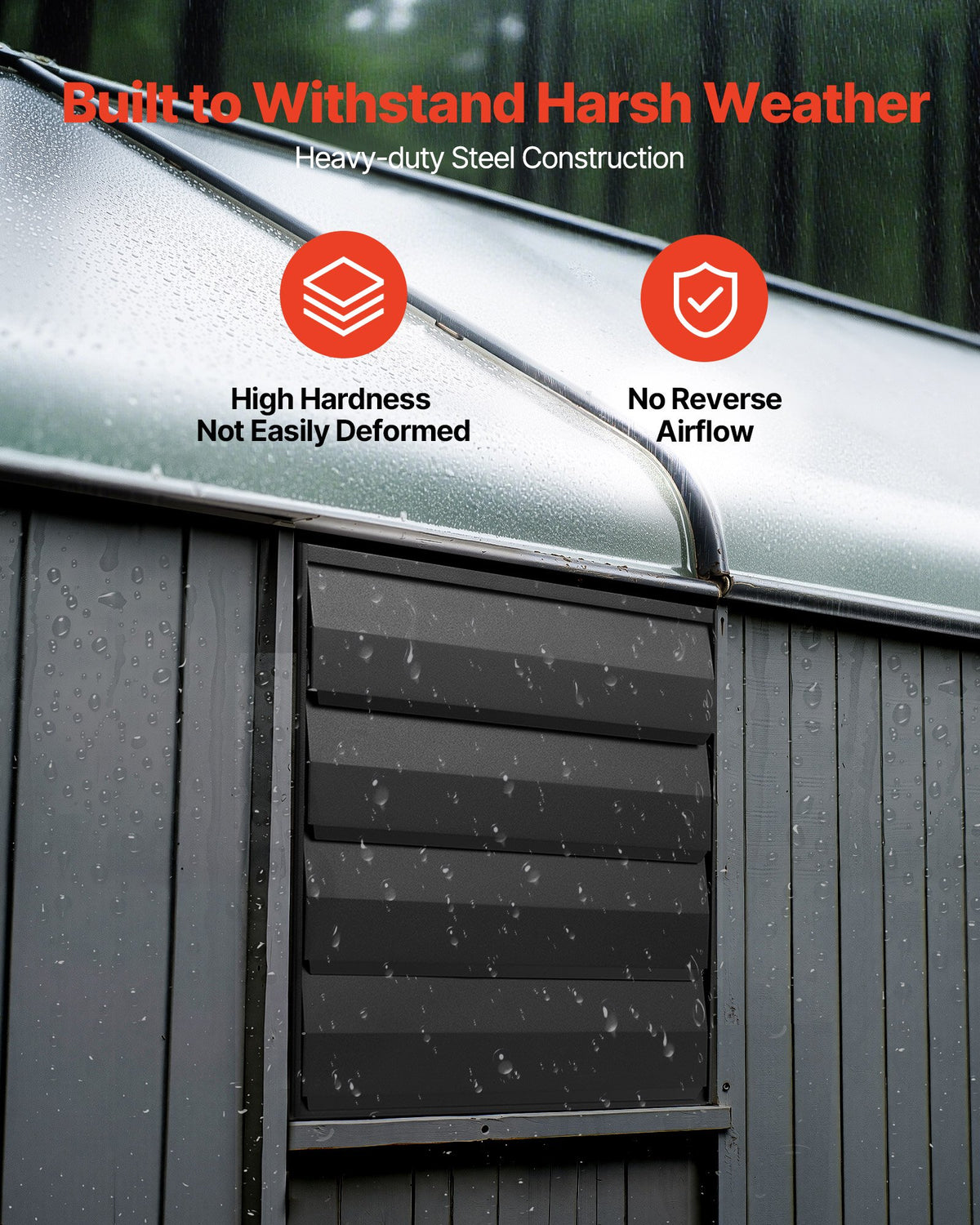 VEVOR 14 inch Shutter Exhaust Fan, Wall Mounted Attic Vent Fan with Smart Programming Variable Speed Temperature Control, 2000 CFM,EC Motor,Timer, for Shed,Garage,Greenhouse Ventilation Cooling,Black - BYCSPQSECDJKF17P0001V1 - view 5