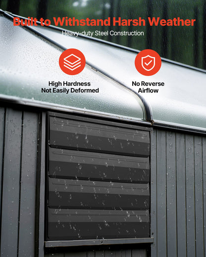 VEVOR 16 inch Shutter Exhaust Fan, Wall Mounted Attic Vent Fan with Smart Programming Variable Speed Temperature Control, 2900 CFM,EC Motor,Timer, for Shed,Garage,Greenhouse Ventilation Cooling,Black - BYCSPQSECDJKOLV16001V1 - view 5