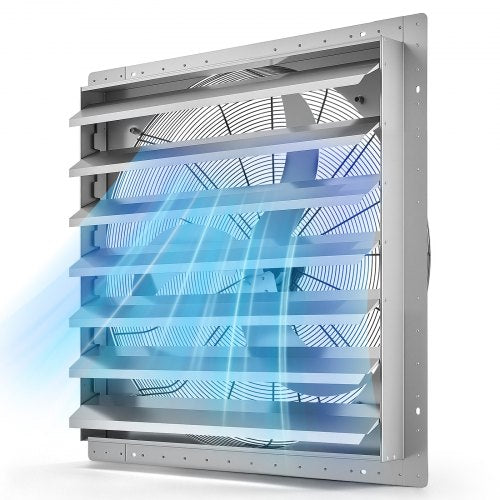 VEVOR 36 Inch Shutter Exhaust Fan Wall Mounted Automatic Louvers Silver, Sturdy Steel Housing, Low Noise, AC Motor, 9761 CFM Ventilation and Cooling for Attic, Garage, Barn, Greenhouse, Workshop - BYCSPQSMZKAC0E5CI001V1 - view 2