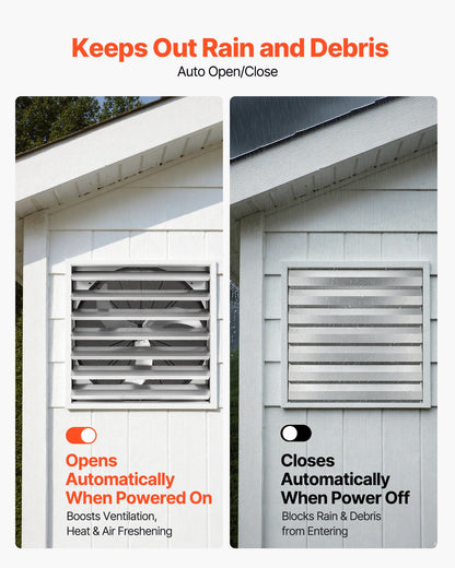VEVOR 36 Inch Shutter Exhaust Fan Wall Mounted Automatic Louvers Silver, Sturdy Steel Housing, Low Noise, AC Motor, 9761 CFM Ventilation and Cooling for Attic, Garage, Barn, Greenhouse, Workshop - BYCSPQSMZKAC0E5CI001V1 - view 6