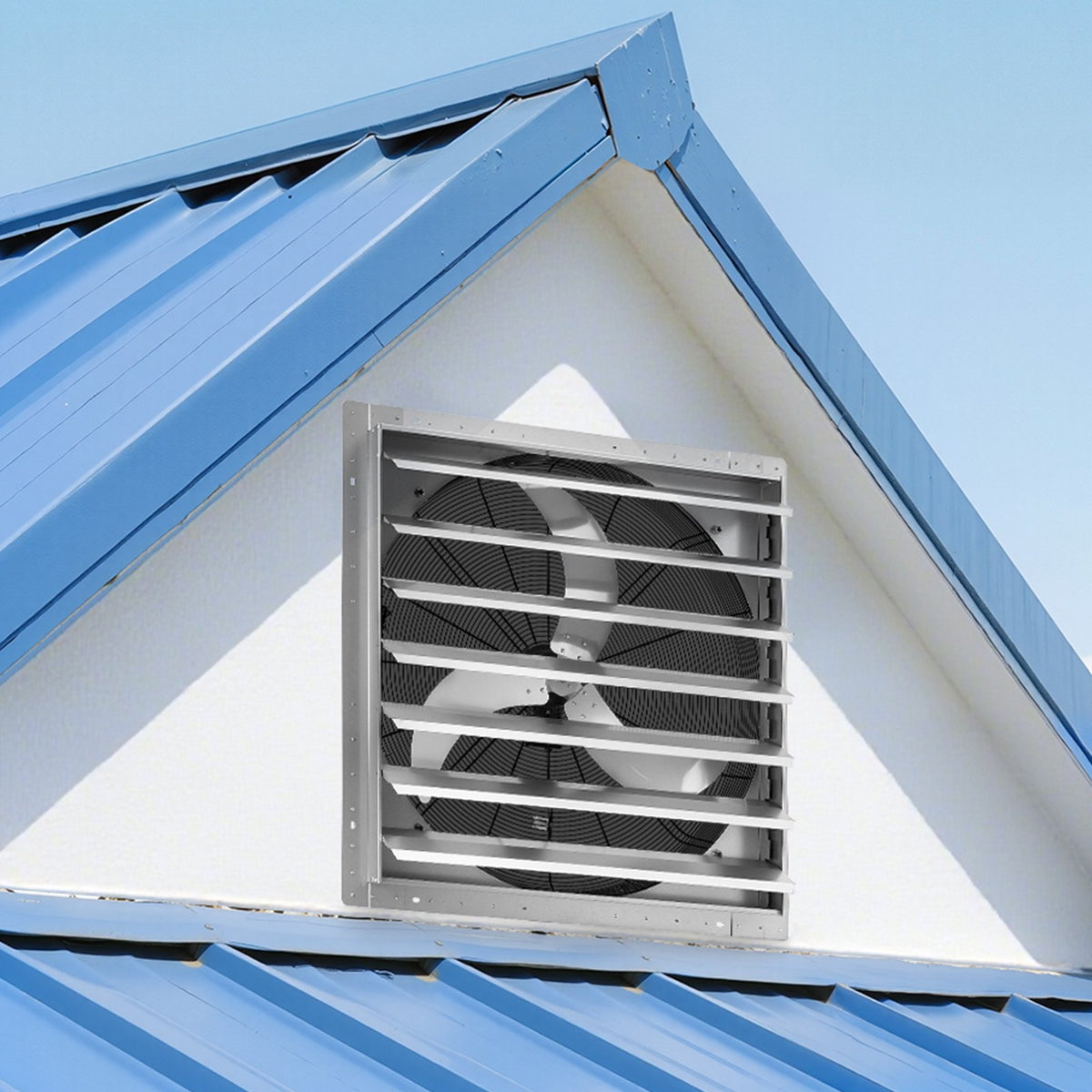 VEVOR 36 Inch Shutter Exhaust Fan Wall Mounted Automatic Louvers Silver, Sturdy Steel Housing, Low Noise, AC Motor, 9761 CFM Ventilation and Cooling for Attic, Garage, Barn, Greenhouse, Workshop - BYCSPQSMZKAC0E5CI001V1 - view 9
