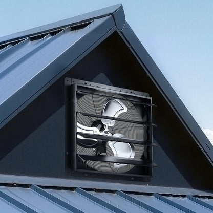 VEVOR 20 in Shutter Exhaust Fan Wall-Mount Automatic Louvers Variable Speed, Sturdy Steel Housing, Low Noise, AC Motor, 4499 CFM Ventilation and Cooling for Attic, Garage, Barn, Greenhouse, Workshop - BYCSPQSMZKAC17C3R001V1 - view 9