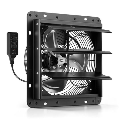 VEVOR 10 inch Shutter Exhaust Fan Wall-Mount Variable Speed Temperature, Automatic Louvers Sturdy Steel Housing, Low Noise, Ventilation and Cooling for Attic, Garage, Barn, Greenhouse, Workshop - BYCSPQSMZKAC2L5V5001V1 - view 1
