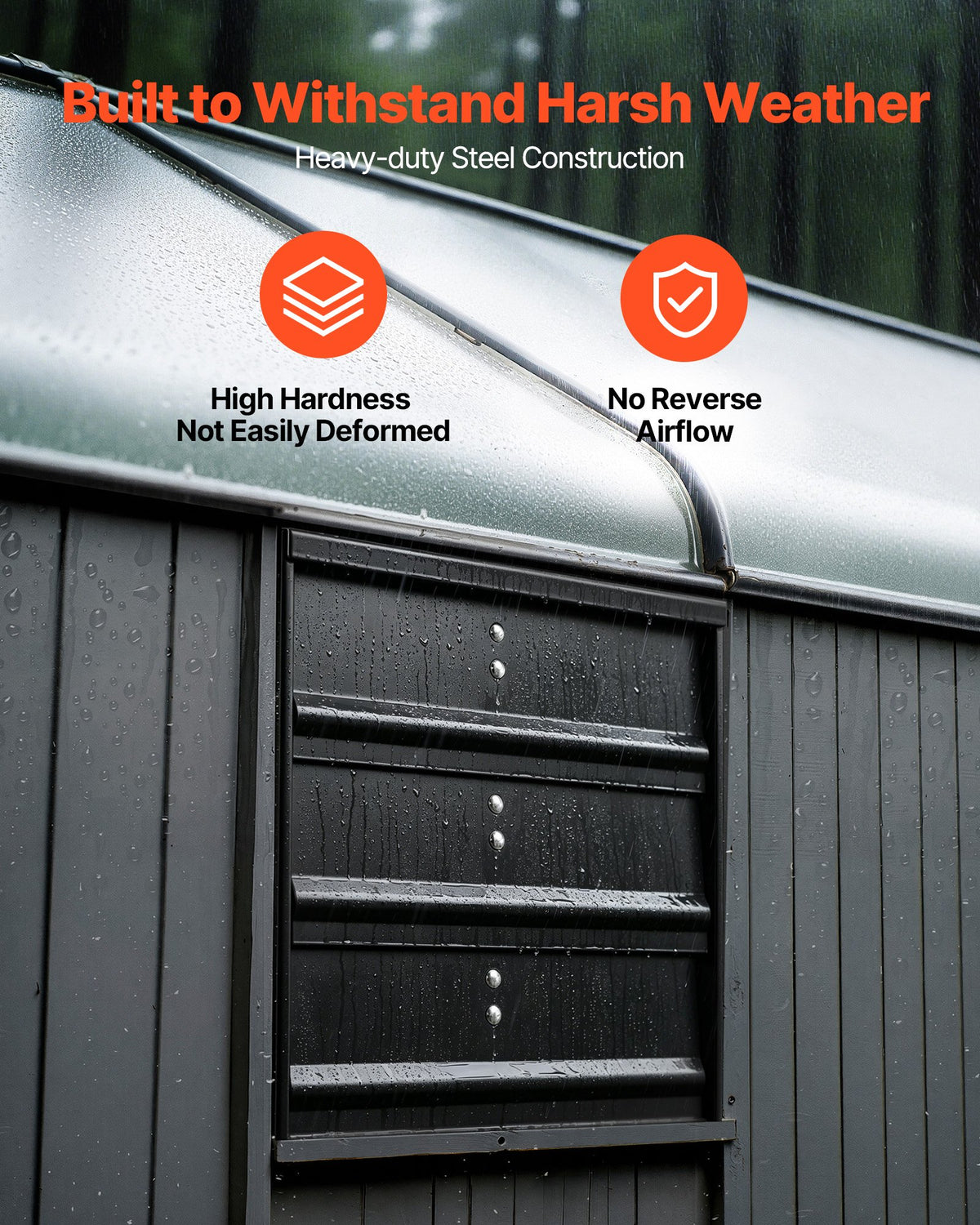 VEVOR 10 inch Shutter Exhaust Fan Wall-Mount Variable Speed Temperature, Automatic Louvers Sturdy Steel Housing, Low Noise, Ventilation and Cooling for Attic, Garage, Barn, Greenhouse, Workshop - BYCSPQSMZKAC2L5V5001V1 - view 5