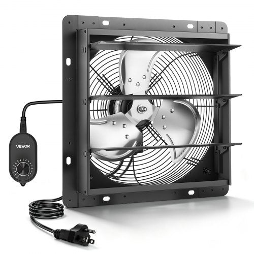 VEVOR 10 in Shutter Exhaust Fan Wall-Mount Automatic Louvers Variable Speed, Sturdy Steel Housing, Low Noise, AC Motor, 874 CFM Ventilation and Cooling for Attic, Garage, Barn, Greenhouse, Workshop - BYCSPQSMZKACKSUWG001V1 - view 2