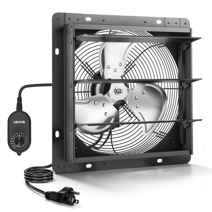 VEVOR 10 in Shutter Exhaust Fan Wall-Mount Automatic Louvers Variable Speed, Sturdy Steel Housing, Low Noise, AC Motor, 874 CFM Ventilation and Cooling for Attic, Garage, Barn, Greenhouse, Workshop - BYCSPQSMZKACKSUWG001V1 - view 2