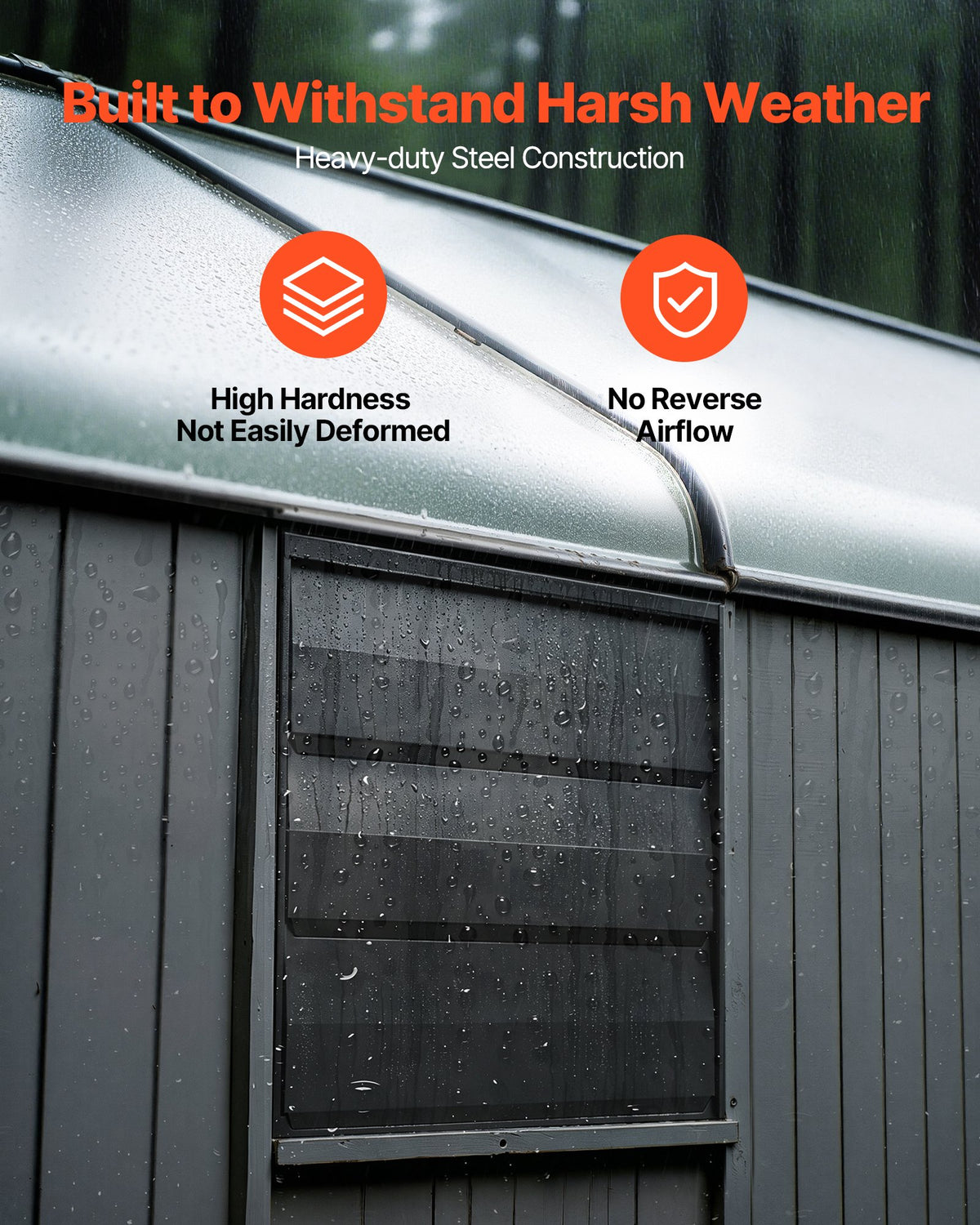 VEVOR 12 in Shutter Exhaust Fan Wall-Mount Automatic Louvers Variable Speed, Sturdy Steel Housing, Low Noise, AC Motor, 1347 CFM Ventilation and Cooling for Attic, Garage, Barn, Greenhouse, Workshop - BYCSPQSMZKACLKTG9001V1 - view 5