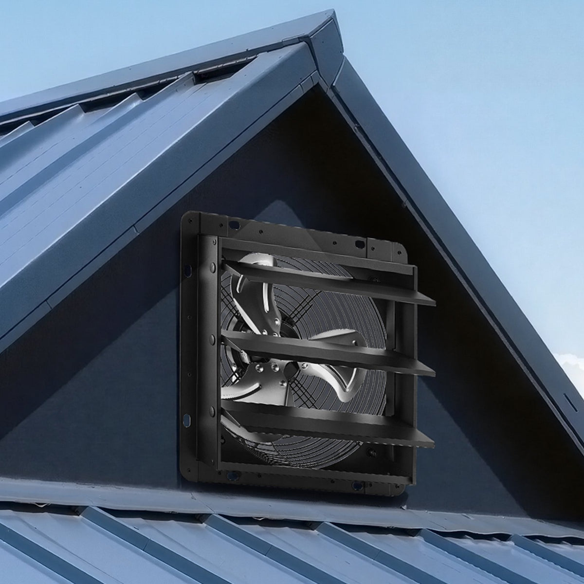 VEVOR 12 in Shutter Exhaust Fan Wall-Mount Automatic Louvers Variable Speed, Sturdy Steel Housing, Low Noise, AC Motor, 1347 CFM Ventilation and Cooling for Attic, Garage, Barn, Greenhouse, Workshop - BYCSPQSMZKACLKTG9001V1 - view 9