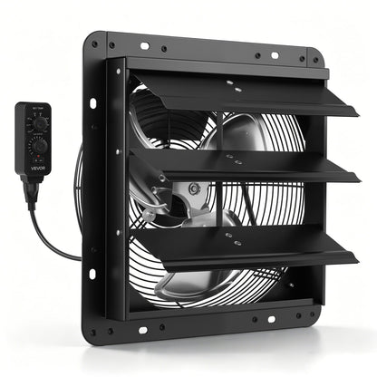 VEVOR 12 inch Shutter Exhaust Fan Wall-Mount Variable Speed Temperature, Automatic Louvers Sturdy Steel Housing, Low Noise, Ventilation and Cooling for Attic, Garage, Barn, Greenhouse, Workshop - BYCSPQSMZKACLO3KO001V1 - view 1