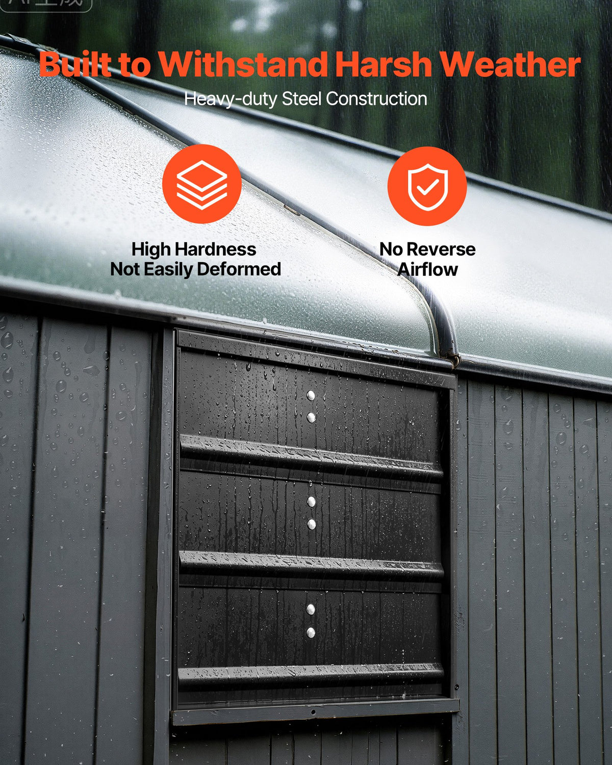 VEVOR 12 inch Shutter Exhaust Fan Wall-Mount Variable Speed Temperature, Automatic Louvers Sturdy Steel Housing, Low Noise, Ventilation and Cooling for Attic, Garage, Barn, Greenhouse, Workshop - BYCSPQSMZKACLO3KO001V1 - view 5