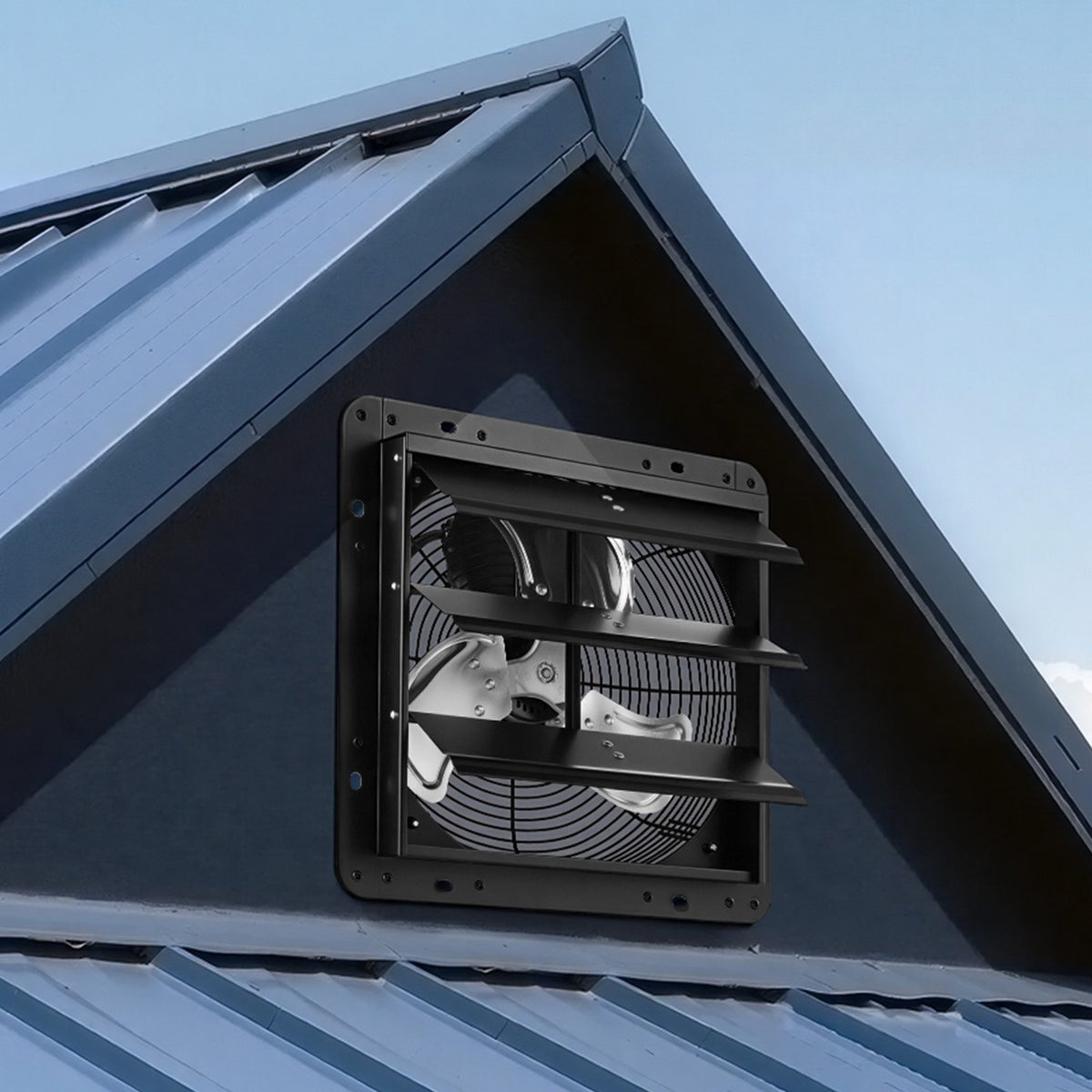 VEVOR 12 inch Shutter Exhaust Fan Wall-Mount Variable Speed Temperature, Automatic Louvers Sturdy Steel Housing, Low Noise, Ventilation and Cooling for Attic, Garage, Barn, Greenhouse, Workshop - BYCSPQSMZKACLO3KO001V1 - view 9