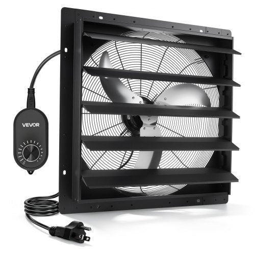 VEVOR 24 in Shutter Exhaust Fan Wall-Mount Automatic Louvers Variable Speed, Sturdy Steel Housing, Low Noise, AC Motor, 7030 CFM Ventilation and Cooling for Attic, Garage, Barn, Greenhouse, Workshop - BYCSPQSMZKACOMNYI001V1 - view 2