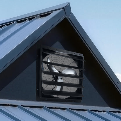 VEVOR 24 in Shutter Exhaust Fan Wall-Mount Automatic Louvers Variable Speed, Sturdy Steel Housing, Low Noise, AC Motor, 7030 CFM Ventilation and Cooling for Attic, Garage, Barn, Greenhouse, Workshop - BYCSPQSMZKACOMNYI001V1 - view 9