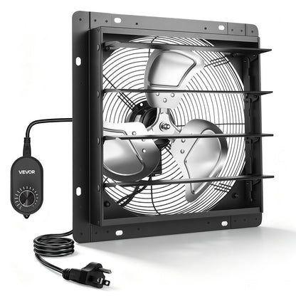 VEVOR 14 in Shutter Exhaust Fan Wall-Mount Automatic Louvers Variable Speed, Sturdy Steel Housing, Low Noise, AC Motor, 1802 CFM Ventilation and Cooling for Attic, Garage, Barn, Greenhouse, Workshop - BYCSPQSMZKACQHV4J001V1 - view 1