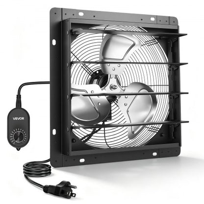 VEVOR 14 in Shutter Exhaust Fan Wall-Mount Automatic Louvers Variable Speed, Sturdy Steel Housing, Low Noise, AC Motor, 1802 CFM Ventilation and Cooling for Attic, Garage, Barn, Greenhouse, Workshop - BYCSPQSMZKACQHV4J001V1 - view 2