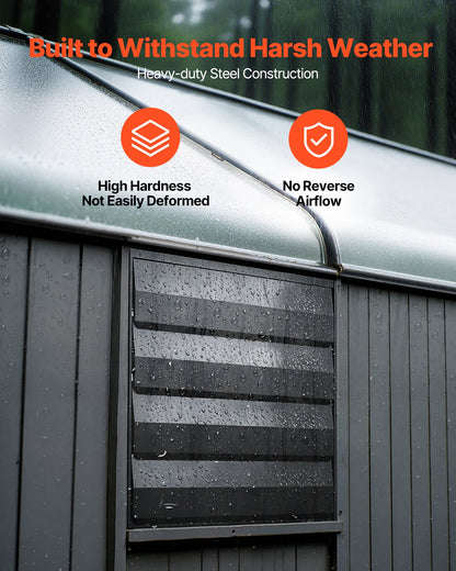 VEVOR 14 in Shutter Exhaust Fan Wall-Mount Automatic Louvers Variable Speed, Sturdy Steel Housing, Low Noise, AC Motor, 1802 CFM Ventilation and Cooling for Attic, Garage, Barn, Greenhouse, Workshop - BYCSPQSMZKACQHV4J001V1 - view 5