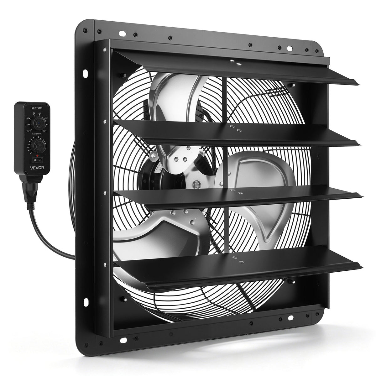 VEVOR 18 inch Shutter Exhaust Fan Wall-Mount Variable Speed Temperature, Automatic Louvers Sturdy Steel Housing, Low Noise, Ventilation and Cooling for Attic, Garage, Barn, Greenhouse, Workshop - BYCSPQSMZKACSJ45R001V1 - view 1