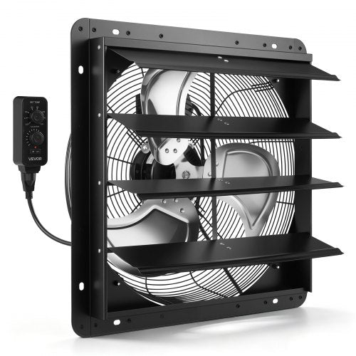 VEVOR 18 inch Shutter Exhaust Fan Wall-Mount Variable Speed Temperature, Automatic Louvers Sturdy Steel Housing, Low Noise, Ventilation and Cooling for Attic, Garage, Barn, Greenhouse, Workshop - BYCSPQSMZKACSJ45R001V1 - view 2