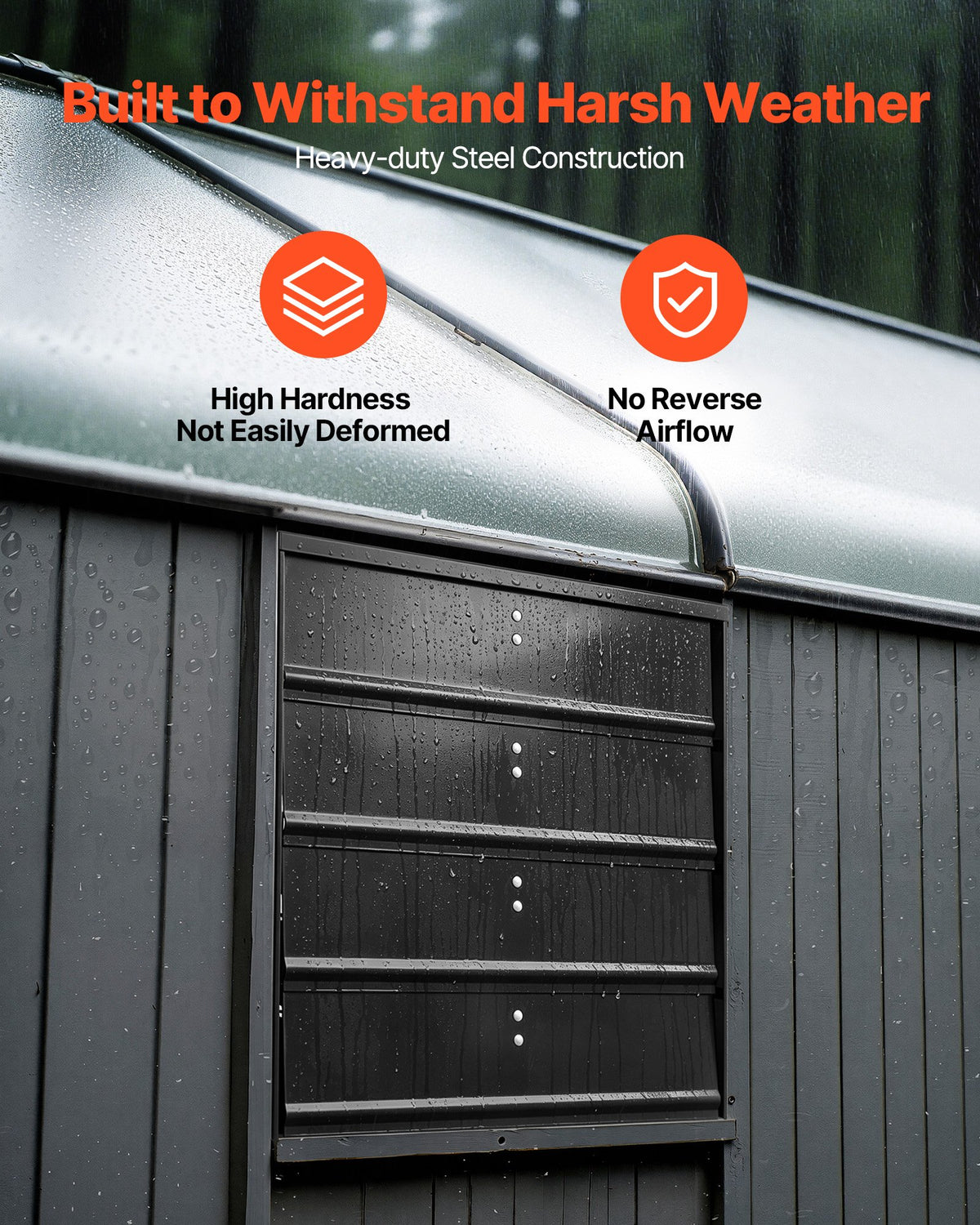 VEVOR 18 inch Shutter Exhaust Fan Wall-Mount Variable Speed Temperature, Automatic Louvers Sturdy Steel Housing, Low Noise, Ventilation and Cooling for Attic, Garage, Barn, Greenhouse, Workshop - BYCSPQSMZKACSJ45R001V1 - view 5