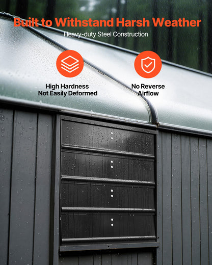 VEVOR 18 inch Shutter Exhaust Fan Wall-Mount Variable Speed Temperature, Automatic Louvers Sturdy Steel Housing, Low Noise, Ventilation and Cooling for Attic, Garage, Barn, Greenhouse, Workshop - BYCSPQSMZKACSJ45R001V1 - view 5