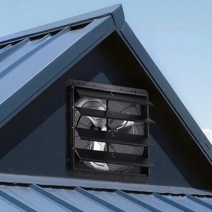 VEVOR 18 inch Shutter Exhaust Fan Wall-Mount Variable Speed Temperature, Automatic Louvers Sturdy Steel Housing, Low Noise, Ventilation and Cooling for Attic, Garage, Barn, Greenhouse, Workshop - BYCSPQSMZKACSJ45R001V1 - view 9