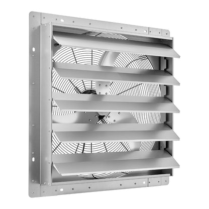 VEVOR 24 Inch Shutter Exhaust Fan Wall Mounted Automatic Louvers Silver, Sturdy Steel Housing, Low Noise, AC Motor, 7030 CFM Ventilation and Cooling for Attic, Garage, Barn, Greenhouse, Workshop - BYCSPQSMZKACSZLY5001V1 - view 10
