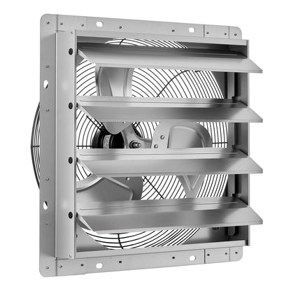 VEVOR 16 Inch Shutter Exhaust Fan Wall Mounted Automatic Louvers Silver, Sturdy Steel Housing, 2438 CFM Low Noise, AC Motor, Ventilation and Cooling for Attic, Garage, Barn, Greenhouse, Workshop - BYCSPQSMZKACT3GCP001V1 - view 10