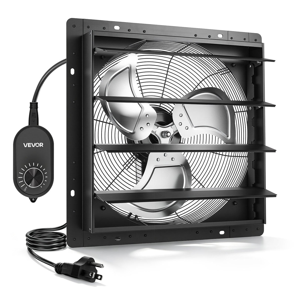 VEVOR 18 in Shutter Exhaust Fan Wall-Mount Automatic Louvers Variable Speed, Sturdy Steel Housing, Low Noise, AC Motor, 3051 CFM Ventilation and Cooling for Attic, Garage, Barn, Greenhouse, Workshop - BYCSPQSMZKACWEUWE001V1 - view 1