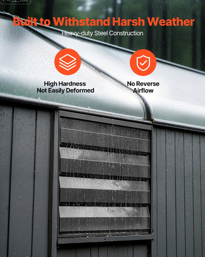 VEVOR 14 Inch Shutter Exhaust Fan Wall Mounted Automatic Louvers EC Motor, Steel Housing, Temperature & Humidity Controller, Ventilation & Cooling for Attic, Garage, Barn, Greenhouse, Workshop, Black - BYCSPQSMZKECBQUYN001V1 - view 5