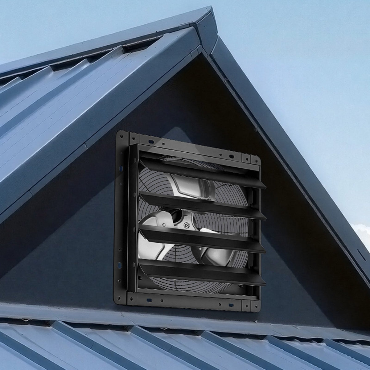 VEVOR 14 Inch Shutter Exhaust Fan Wall Mounted Automatic Louvers EC Motor, Steel Housing, Temperature & Humidity Controller, Ventilation & Cooling for Attic, Garage, Barn, Greenhouse, Workshop, Black - BYCSPQSMZKECBQUYN001V1 - view 9