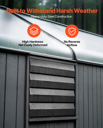 VEVOR 16 Inch Shutter Exhaust Fan Wall Mounted Automatic Louvers EC Motor, Steel Housing, Temperature & Humidity Controller, Ventilation & Cooling for Attic, Garage, Barn, Greenhouse, Workshop, Black - BYCSPQSMZKECFDH69001V1 - view 5