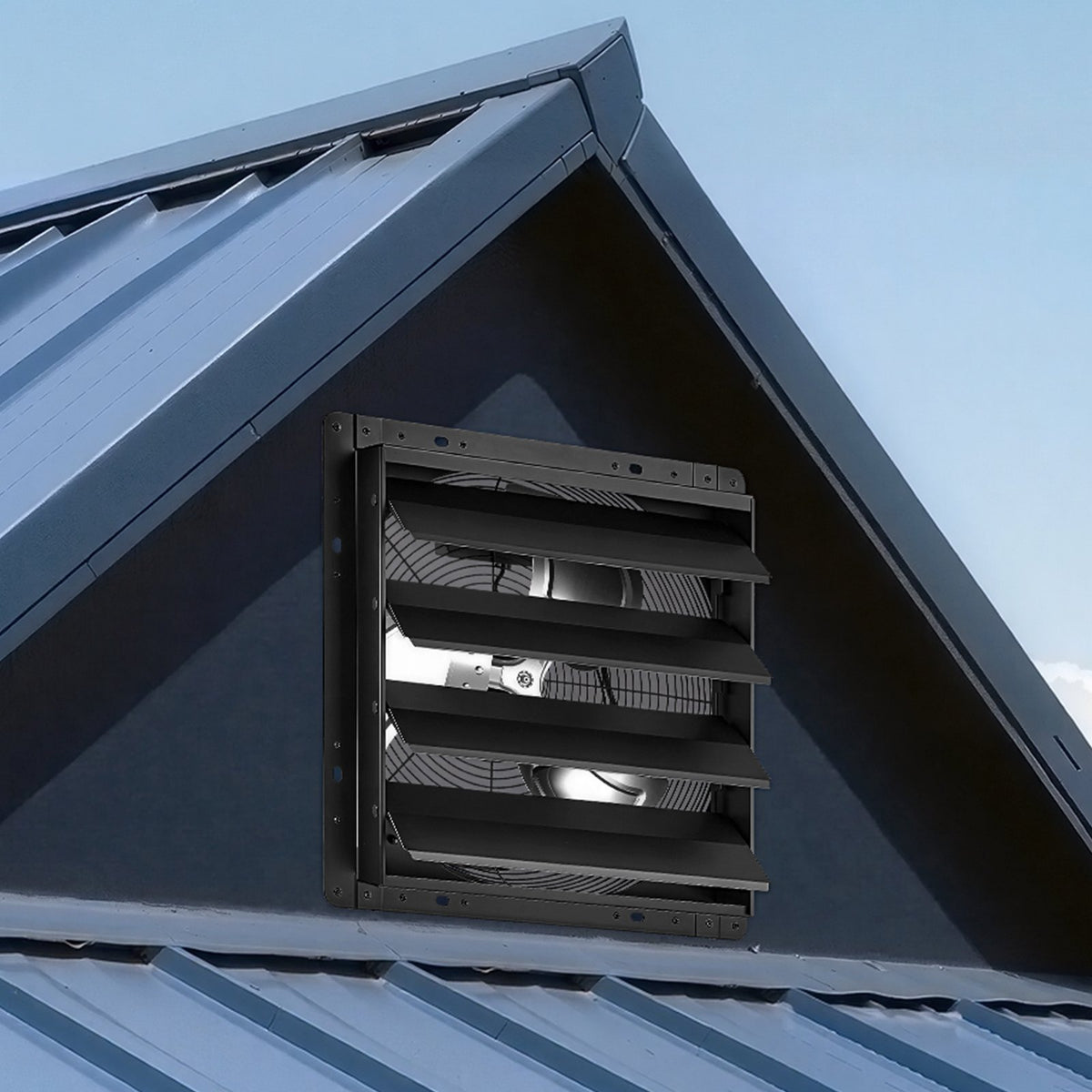 VEVOR 16 Inch Shutter Exhaust Fan Wall Mounted Automatic Louvers EC Motor, Steel Housing, Temperature & Humidity Controller, Ventilation & Cooling for Attic, Garage, Barn, Greenhouse, Workshop, Black - BYCSPQSMZKECFDH69001V1 - view 9