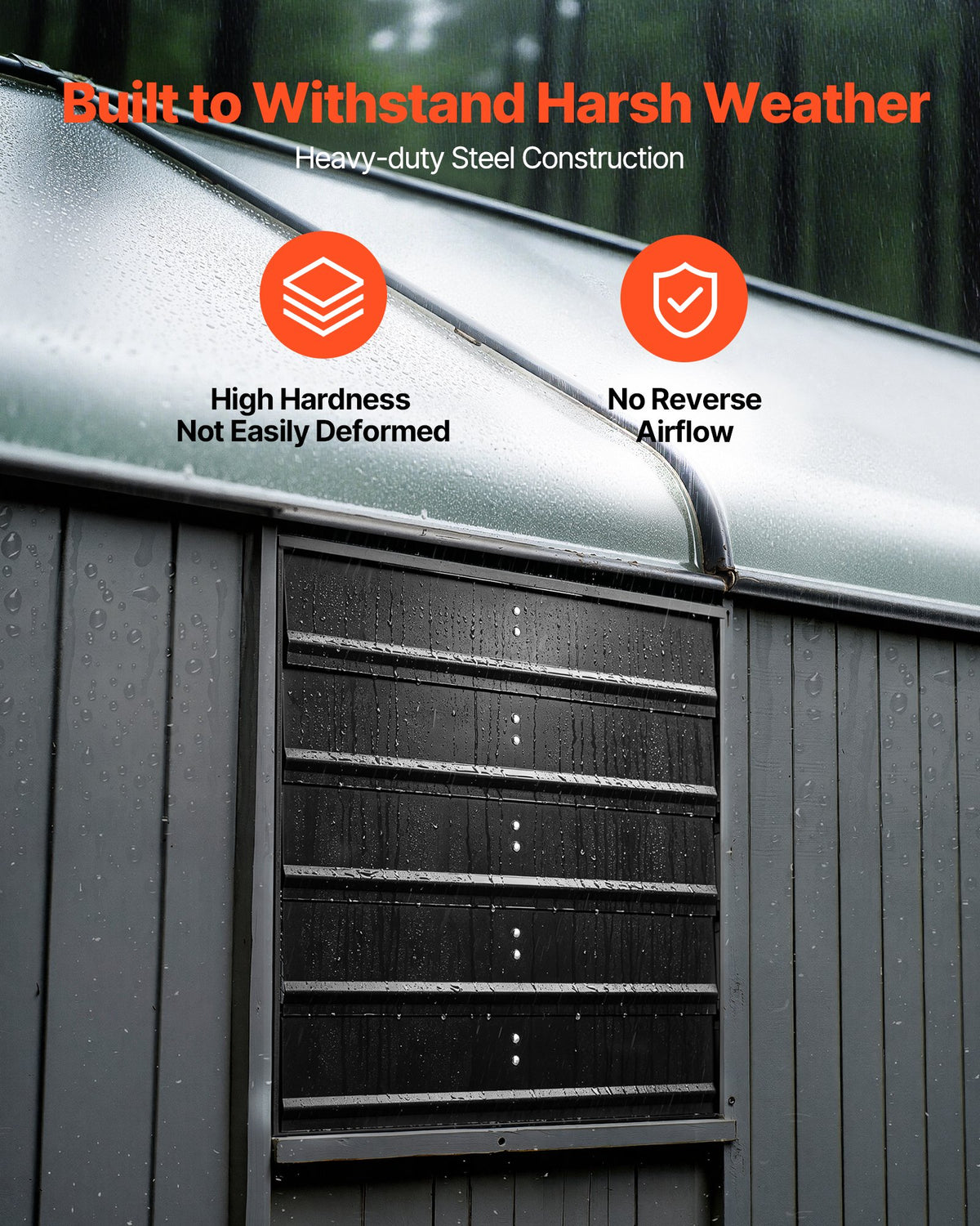 VEVOR 20 Inch Shutter Exhaust Fan Wall Mounted Automatic Louvers EC Motor, Steel Housing, Temperature & Humidity Controller, Ventilation & Cooling for Attic, Garage, Barn, Greenhouse, Workshop, Black - BYCSPQSMZKECLWENZ001V1 - view 5