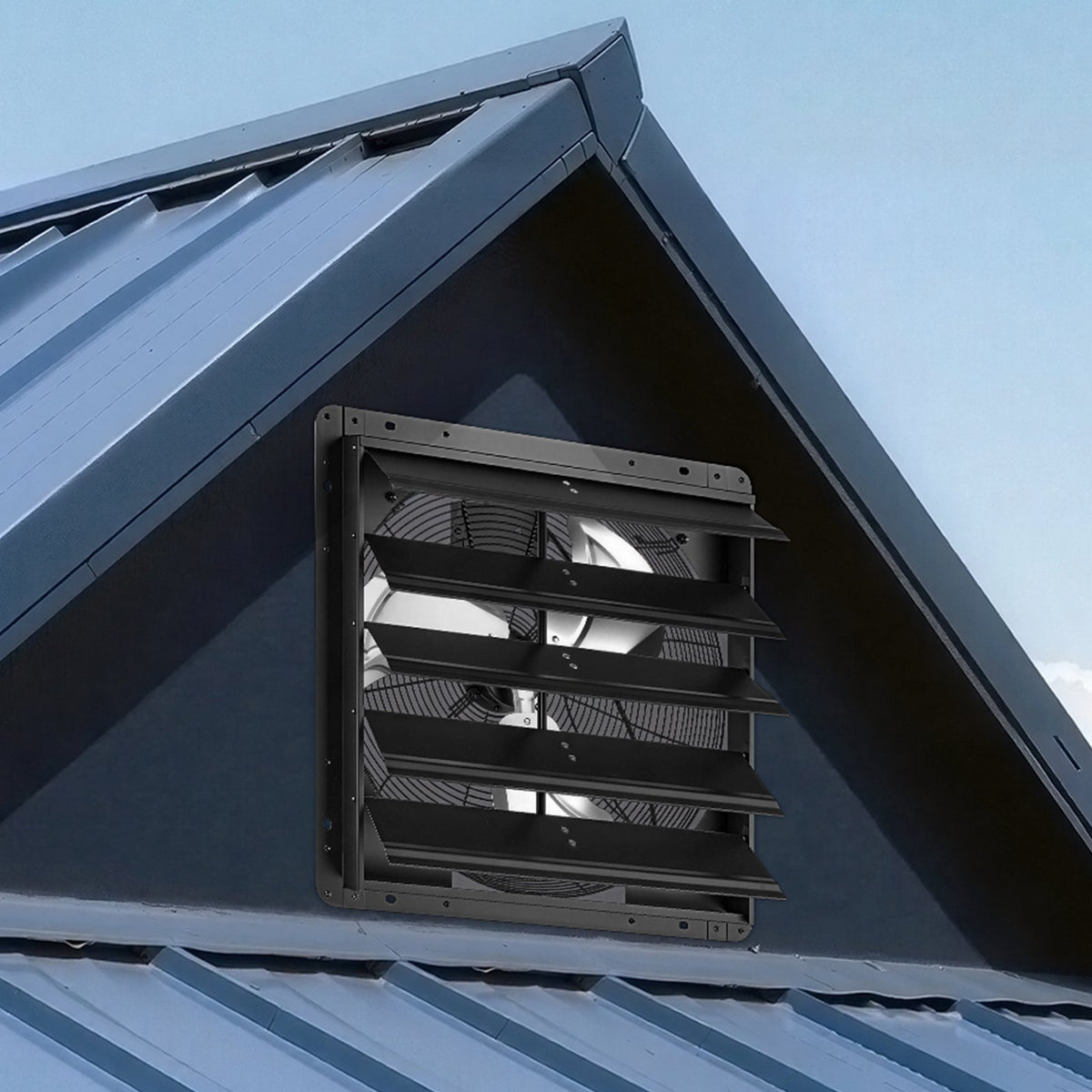 VEVOR 20 Inch Shutter Exhaust Fan Wall Mounted Automatic Louvers EC Motor, Steel Housing, Temperature & Humidity Controller, Ventilation & Cooling for Attic, Garage, Barn, Greenhouse, Workshop, Black - BYCSPQSMZKECLWENZ001V1 - view 9