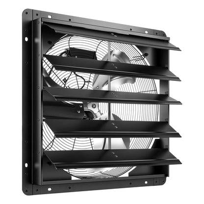 VEVOR 20 Inch Shutter Exhaust Fan Wall Mounted Automatic Louvers EC Motor, Steel Housing, Temperature & Humidity Controller, Ventilation & Cooling for Attic, Garage, Barn, Greenhouse, Workshop, Black - BYCSPQSMZKECLWENZ001V1 - view 10