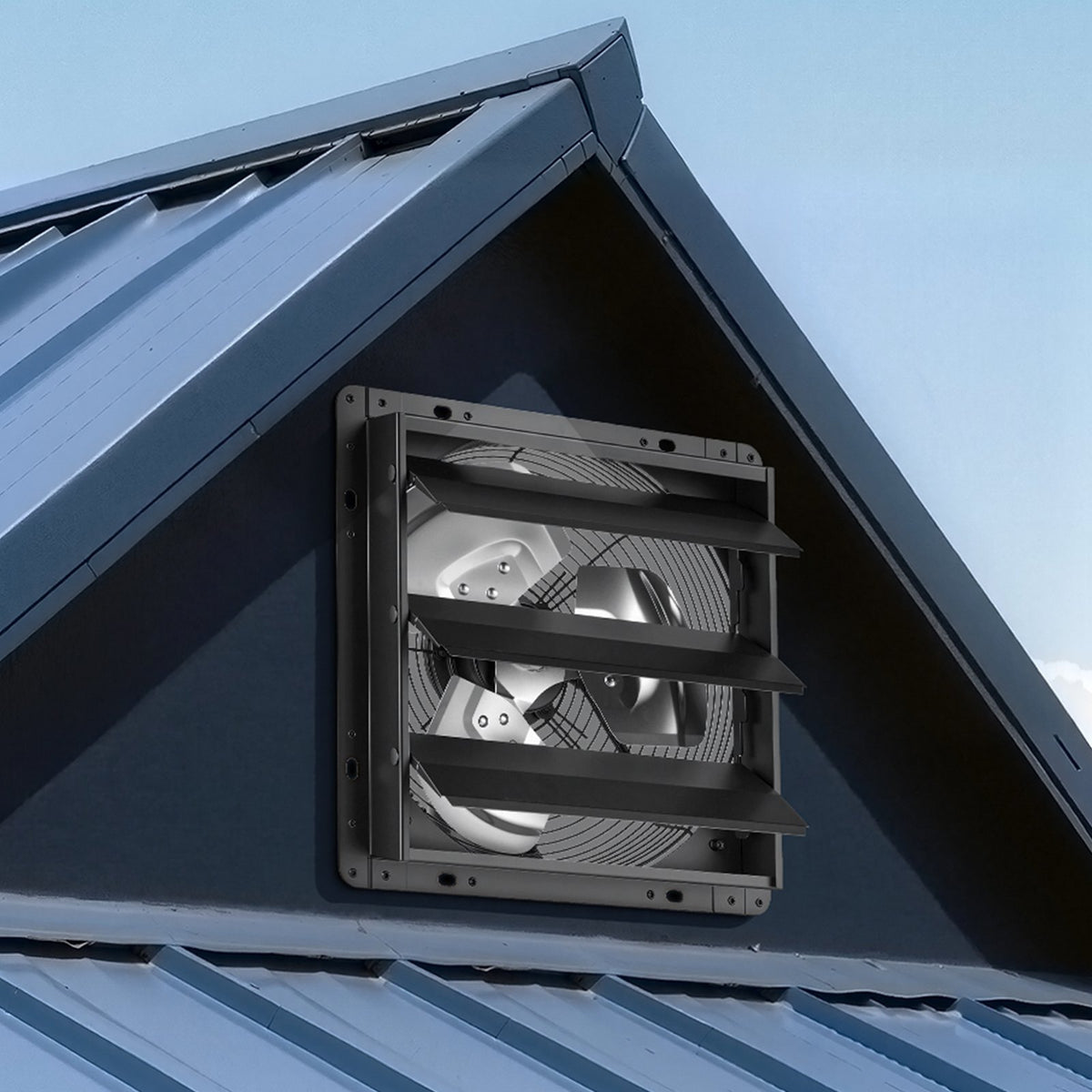 VEVOR 12 Inch Shutter Exhaust Fan Wall Mounted Automatic Louvers EC Motor, Steel Housing, Temperature & Humidity Controller, Ventilation & Cooling for Attic, Garage, Barn, Greenhouse, Workshop, Black - BYCSPQSMZKECOJ23P001V1 - view 9