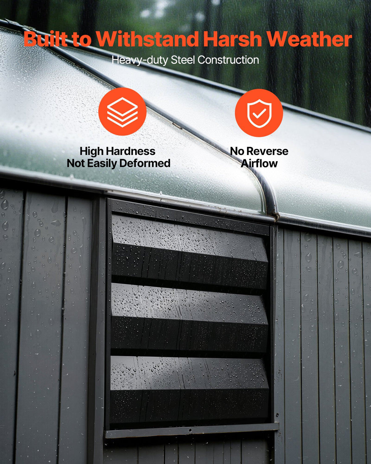 VEVOR 10 Inch Shutter Exhaust Fan Wall Mounted Automatic Louvers EC Motor, Steel Housing, Temperature & Humidity Controller, Ventilation & Cooling for Attic, Garage, Barn, Greenhouse, Workshop, Black - BYCSPQSMZKECY7IQ0001V1 - view 5