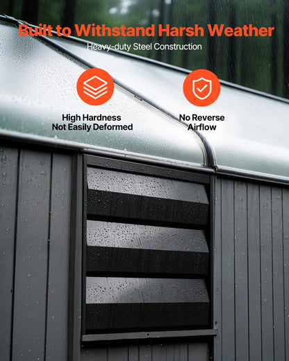 VEVOR 10 Inch Shutter Exhaust Fan Wall Mounted Automatic Louvers EC Motor, Steel Housing, Temperature & Humidity Controller, Ventilation & Cooling for Attic, Garage, Barn, Greenhouse, Workshop, Black - BYCSPQSMZKECY7IQ0001V1 - view 5