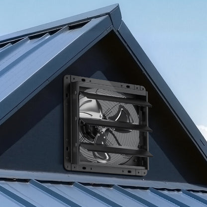 VEVOR 10 Inch Shutter Exhaust Fan Wall Mounted Automatic Louvers EC Motor, Steel Housing, Temperature & Humidity Controller, Ventilation & Cooling for Attic, Garage, Barn, Greenhouse, Workshop, Black - BYCSPQSMZKECY7IQ0001V1 - view 9