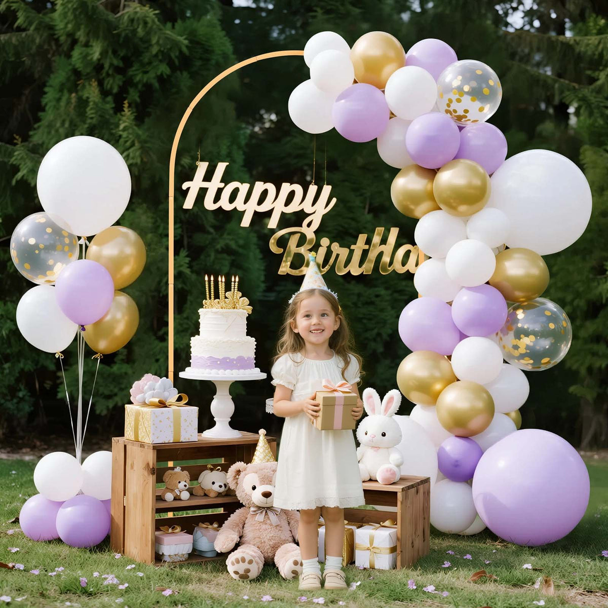 VEVOR Arch Backdrop Stand, 6.6 x 3.3 ft, Stable Structure, Easy Assembly, 1 Piece Gold Metal Arch Backdrop Stand for Wedding, Birthday Party, Graduation, Holiday Celebration, and Ceremony Decoration - BYDGMJDJT66FVMQ73001V0 - view 9