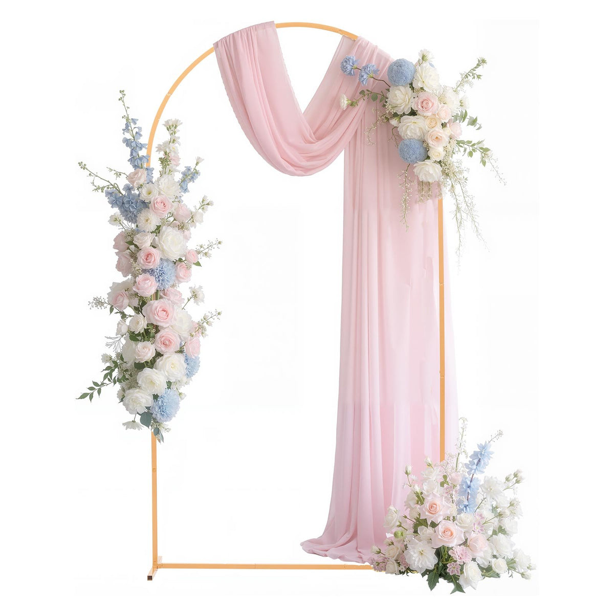 VEVOR Arch Backdrop Stand, 7.2 x 4 ft, Stable Structure, Easy Assembly, 1 Piece Gold Metal Arch Backdrop Stand for Wedding, Birthday Party, Graduation, Holiday Celebration, and Ceremony Decoration - BYDGMJDJT72FCTPRA001V0 - view 1