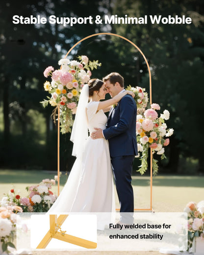 VEVOR Arch Backdrop Stand, 7.2 x 4 ft, Stable Structure, Easy Assembly, 1 Piece Gold Metal Arch Backdrop Stand for Wedding, Birthday Party, Graduation, Holiday Celebration, and Ceremony Decoration - BYDGMJDJT72FCTPRA001V0 - view 5